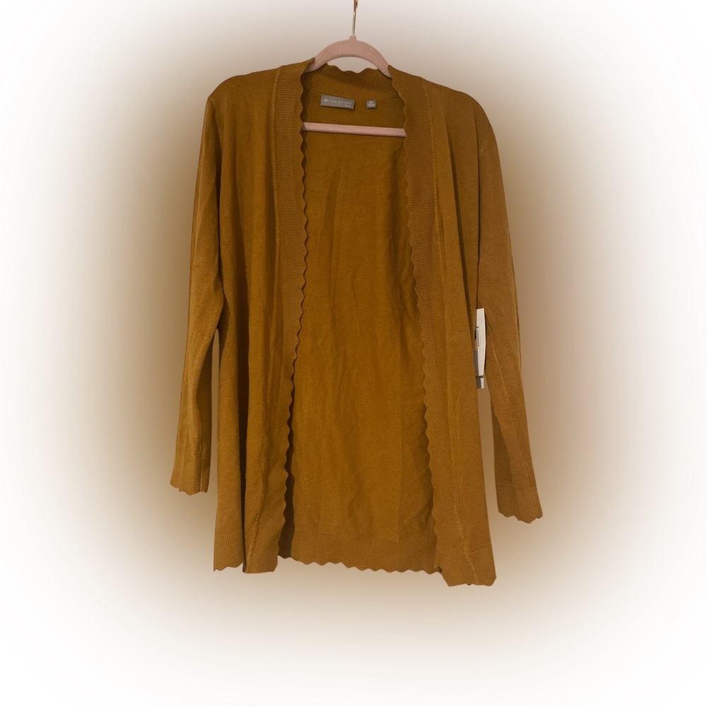 Evolution Brown Long Cardigan Sweater Cozy Knit - Picture 3 of 3